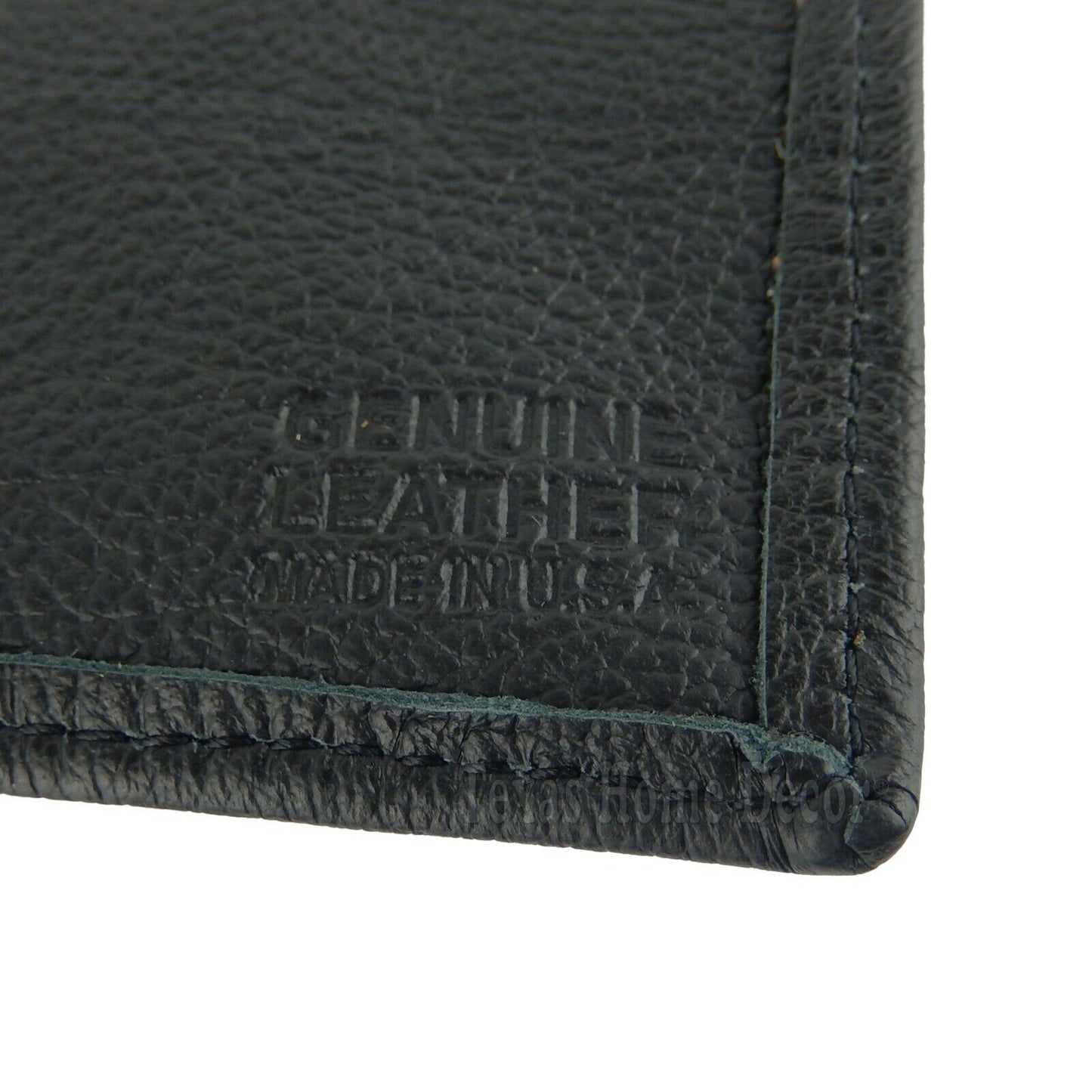 Crossed Guns Men's Wallet Bi-Fold Genuine Leather Black Made in USA