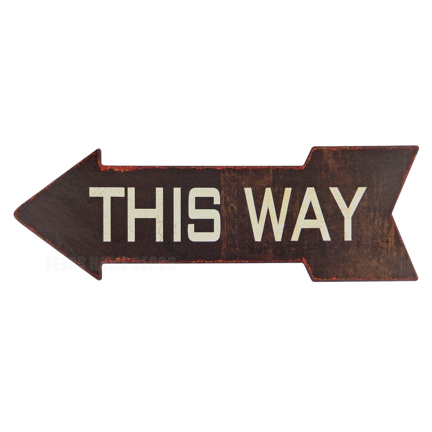 This Way Arrow Sign Metal Marker Man Cave Bar Garage Rustic Wall Decor 17 3/4 in