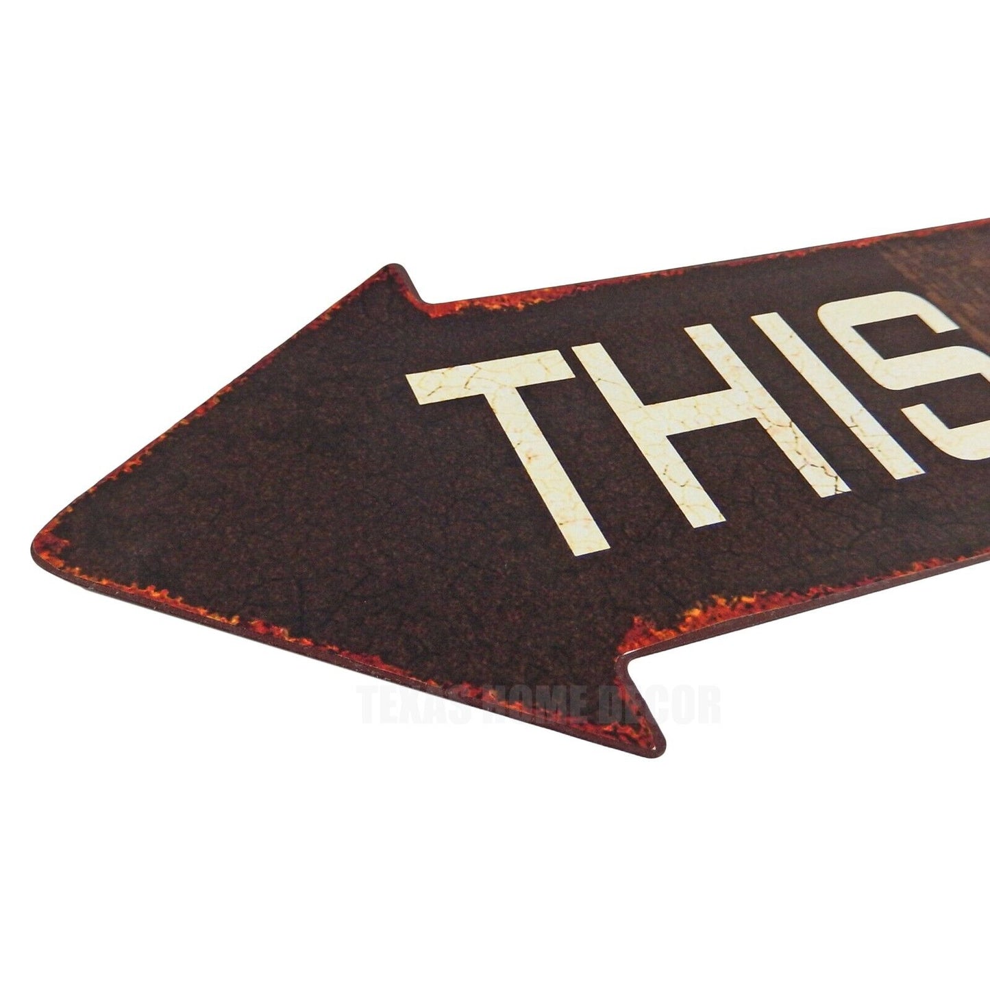 This Way Arrow Sign Metal Marker Man Cave Bar Garage Rustic Wall Decor 17 3/4 in