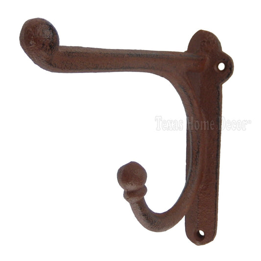 Harness Hook Farm Shed Coat Hanger Heavy Duty Antique Style Rustic Cast Iron 7"