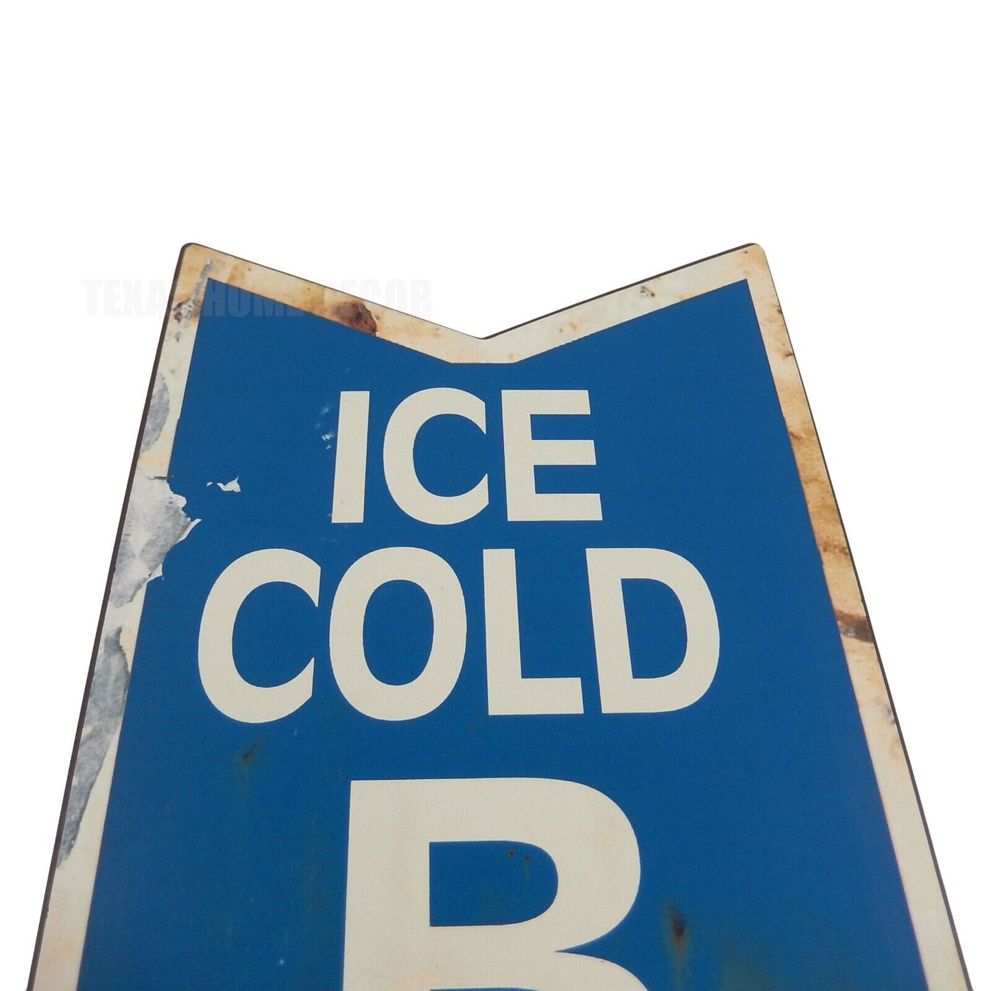 Ice Cold Beer The Coldest Beer In Town Arrow Metal Sign Rustic Bar Decor 22 1/2"
