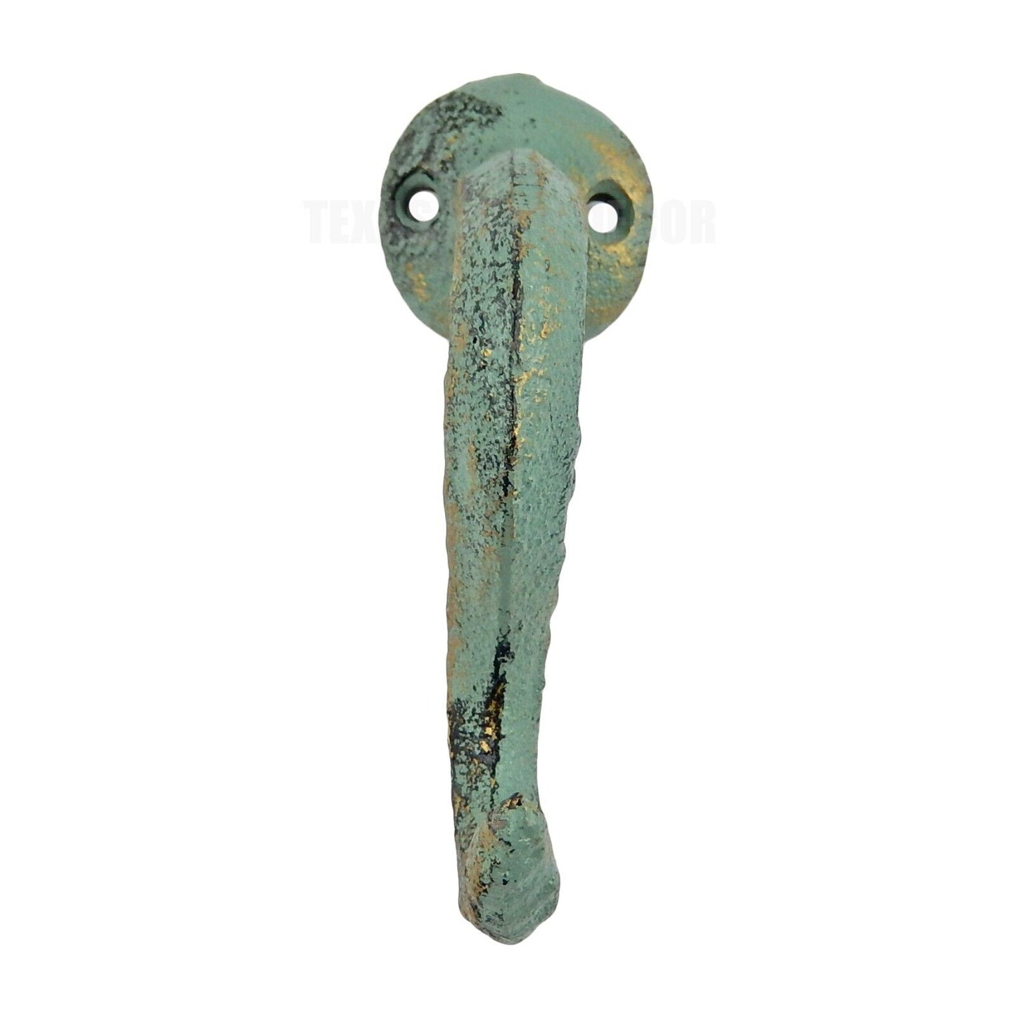 Octopus Tentacle Wall Hook Cast Iron Coat Towel Hanger Green Gold Nautical Beach