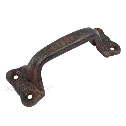 6 Handles Rustic Cast Iron Door Drawer Pull Antique Look Barn Gate Shed Cabinet