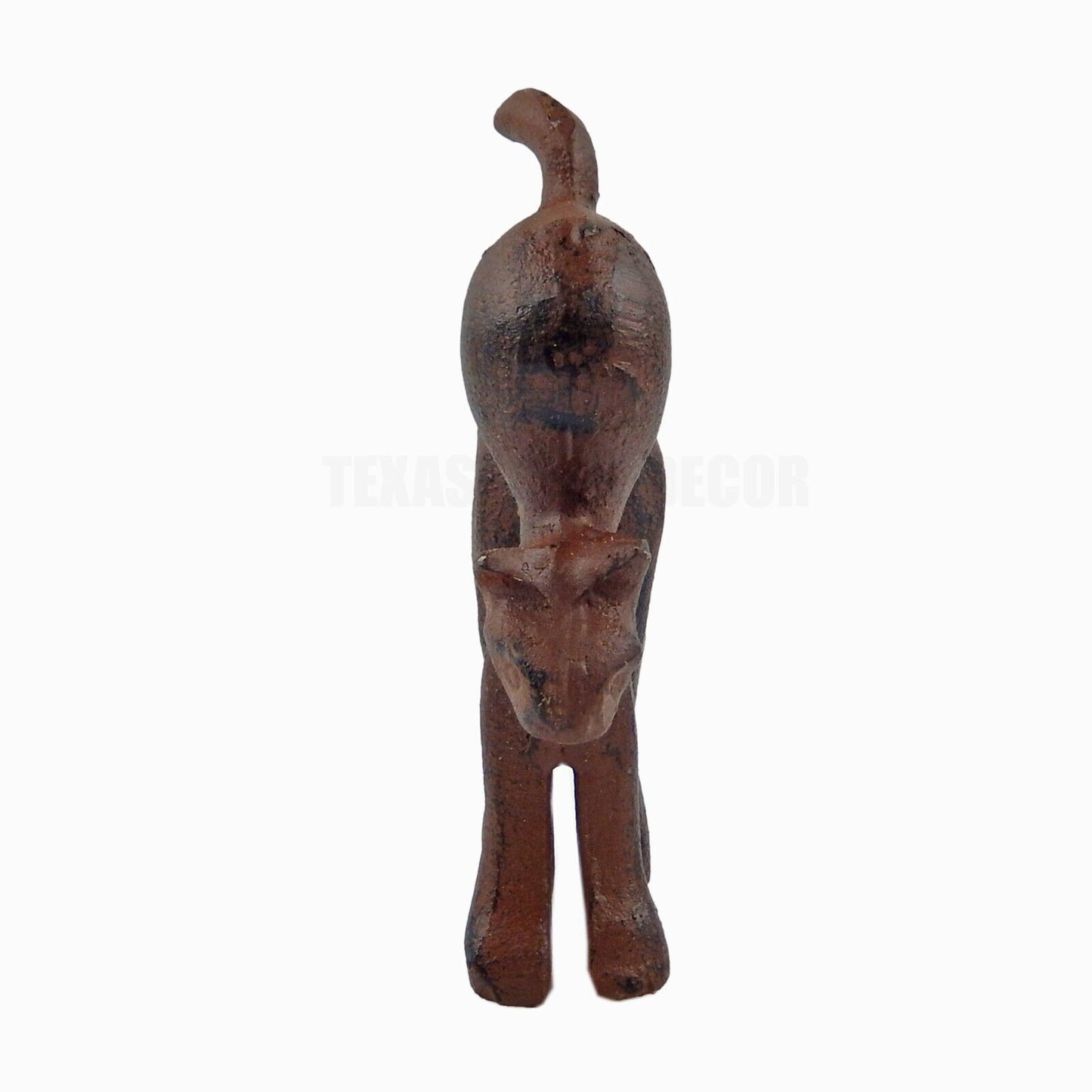 Small Cast Iron Cat Arching Back Figurine Table Top Shelf Decor Rustic Brown