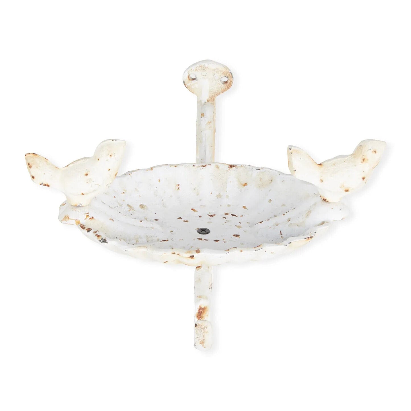 Shabby White Bird Feeder Plant Hanger Hook Cast Iron Outdoor Wall Bracket