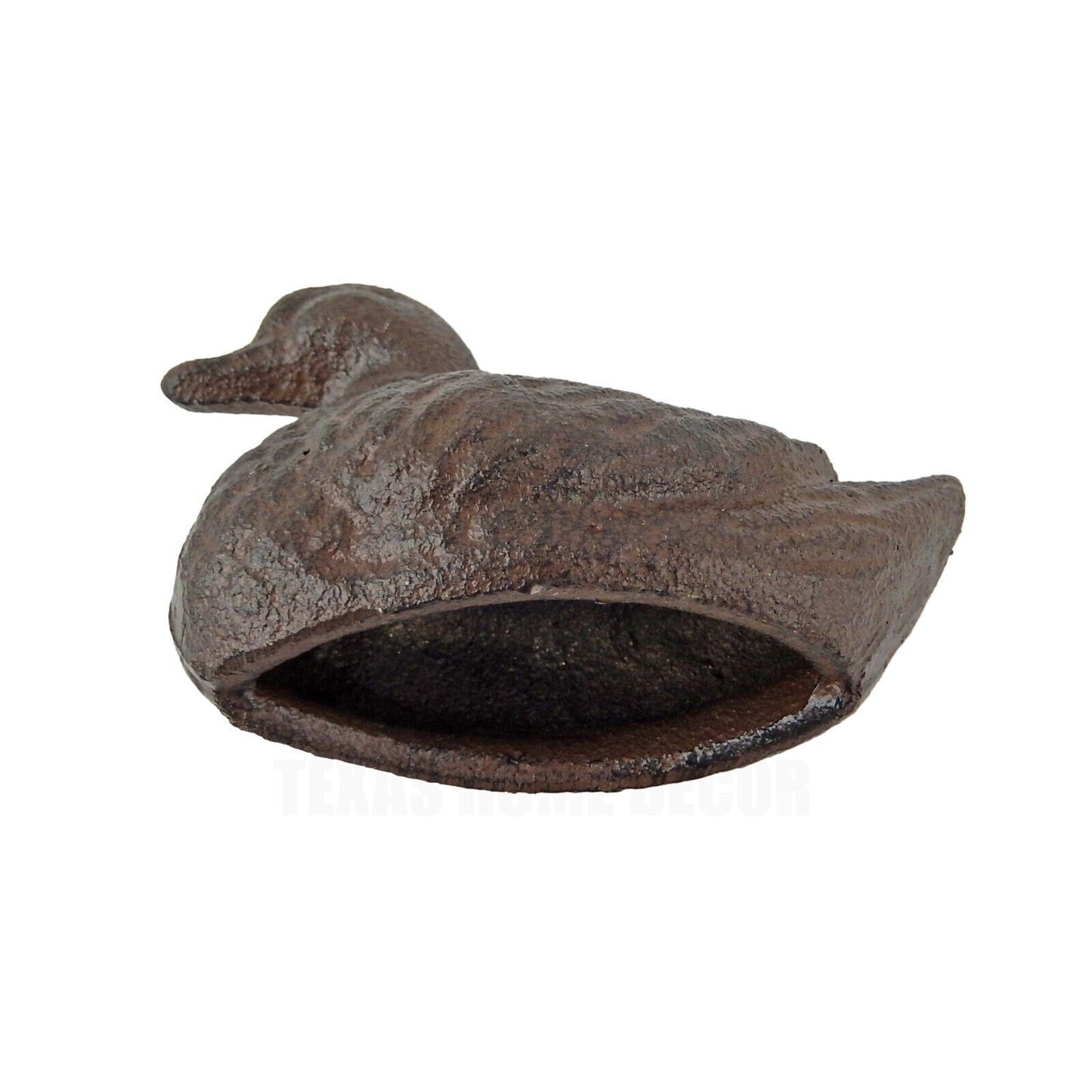 Small Cast Iron Duck Figurine Statue Garden Pond Decor Paperweight Rustic Brown