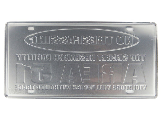 No Trespassing Area 51 Metal License Plate Sign Violators Will Vanish No Trace