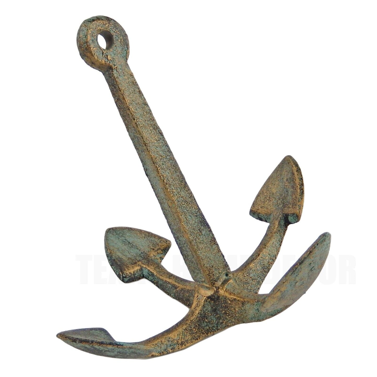 Cast Iron Table Top Decorative Anchor Nautical Beach House Decor Verdigris Look