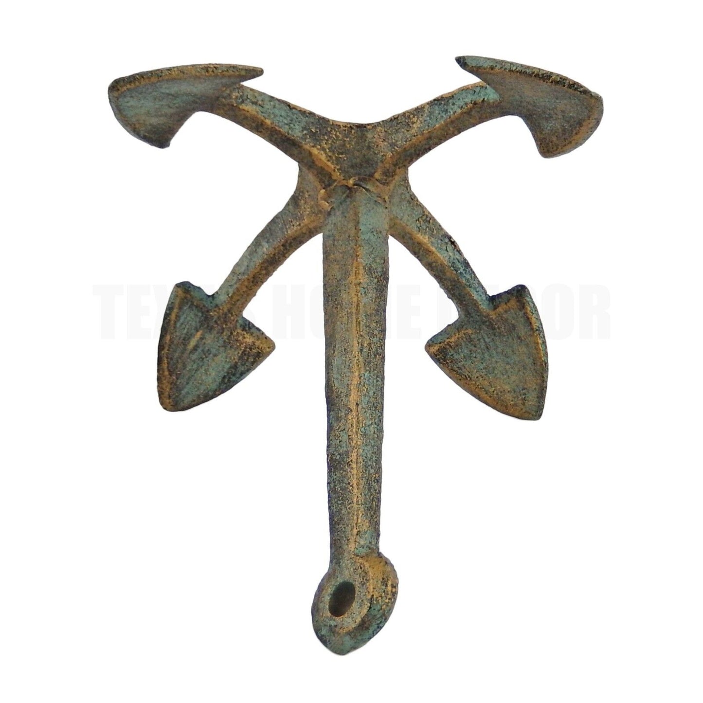 Cast Iron Table Top Decorative Anchor Nautical Beach House Decor Verdigris Look