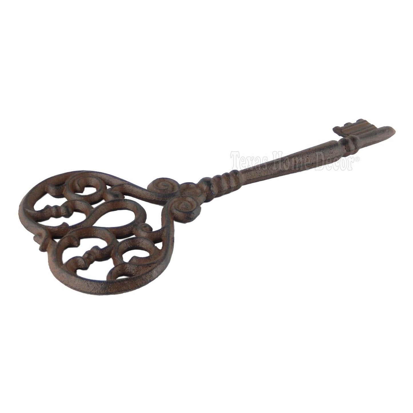 Huge Jailer's Skeleton Key Cast Iron Victorian Antique Style Decorative 13"