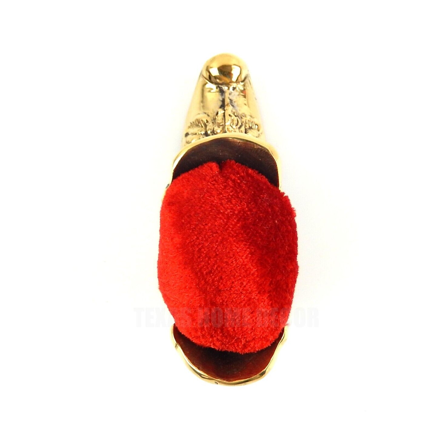 Dress Shoe Victorian Red Velvet Pin Cushion Polished Solid Brass Antique Style