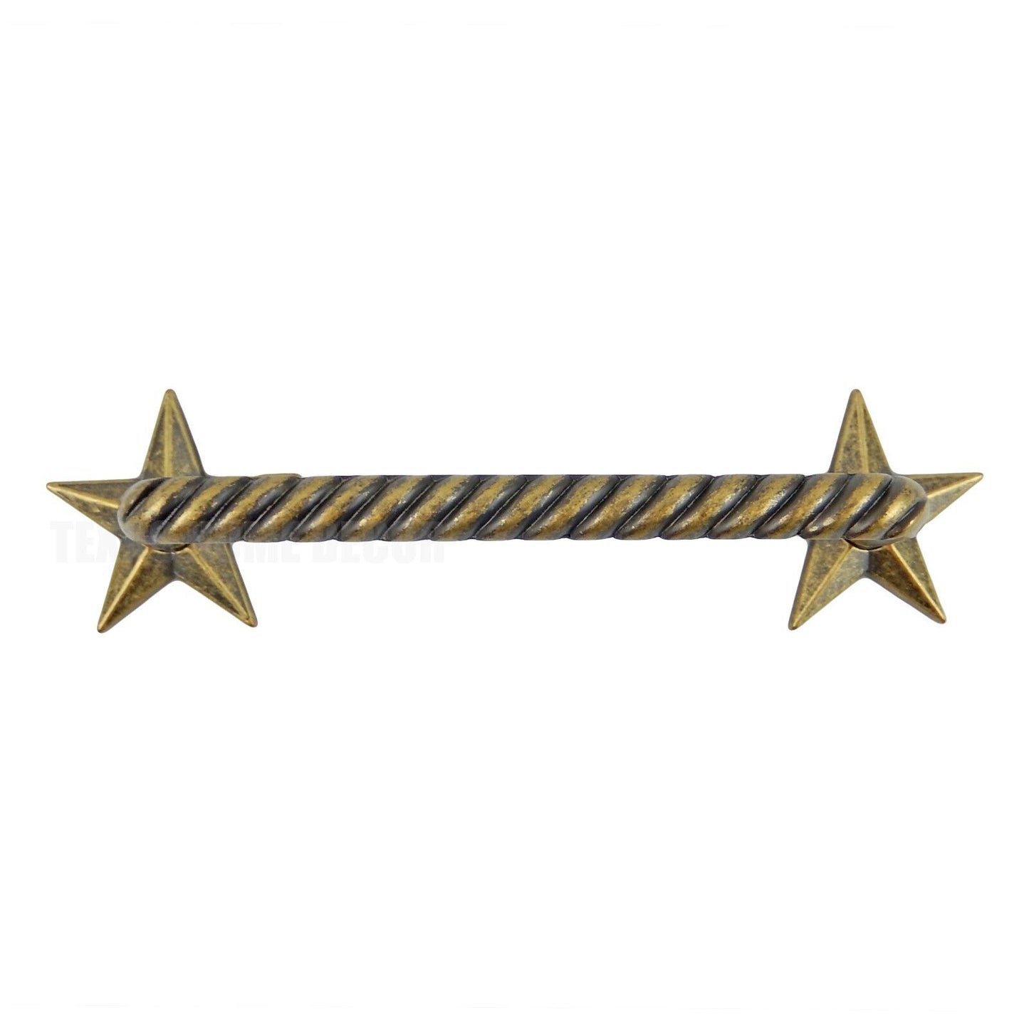 Star Rope Handle Cabinet Hardware Drawer Door Pull Antique Brass Finish +Screws