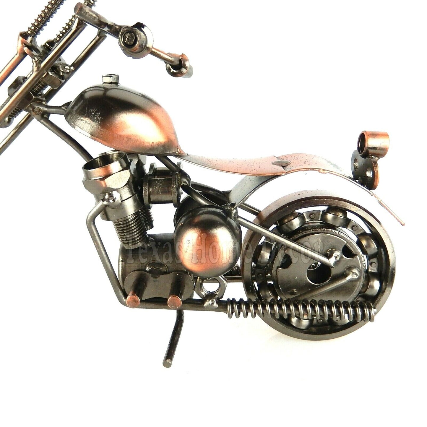 Metal Motorcycle Chopper Upcycled From Bolts Springs Ball Bearings Nuts M2-1