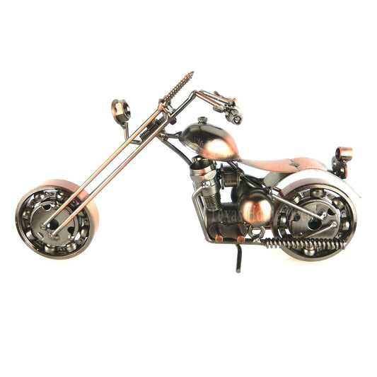 Metal Motorcycle Chopper Upcycled From Bolts Springs Ball Bearings Nuts M2-1