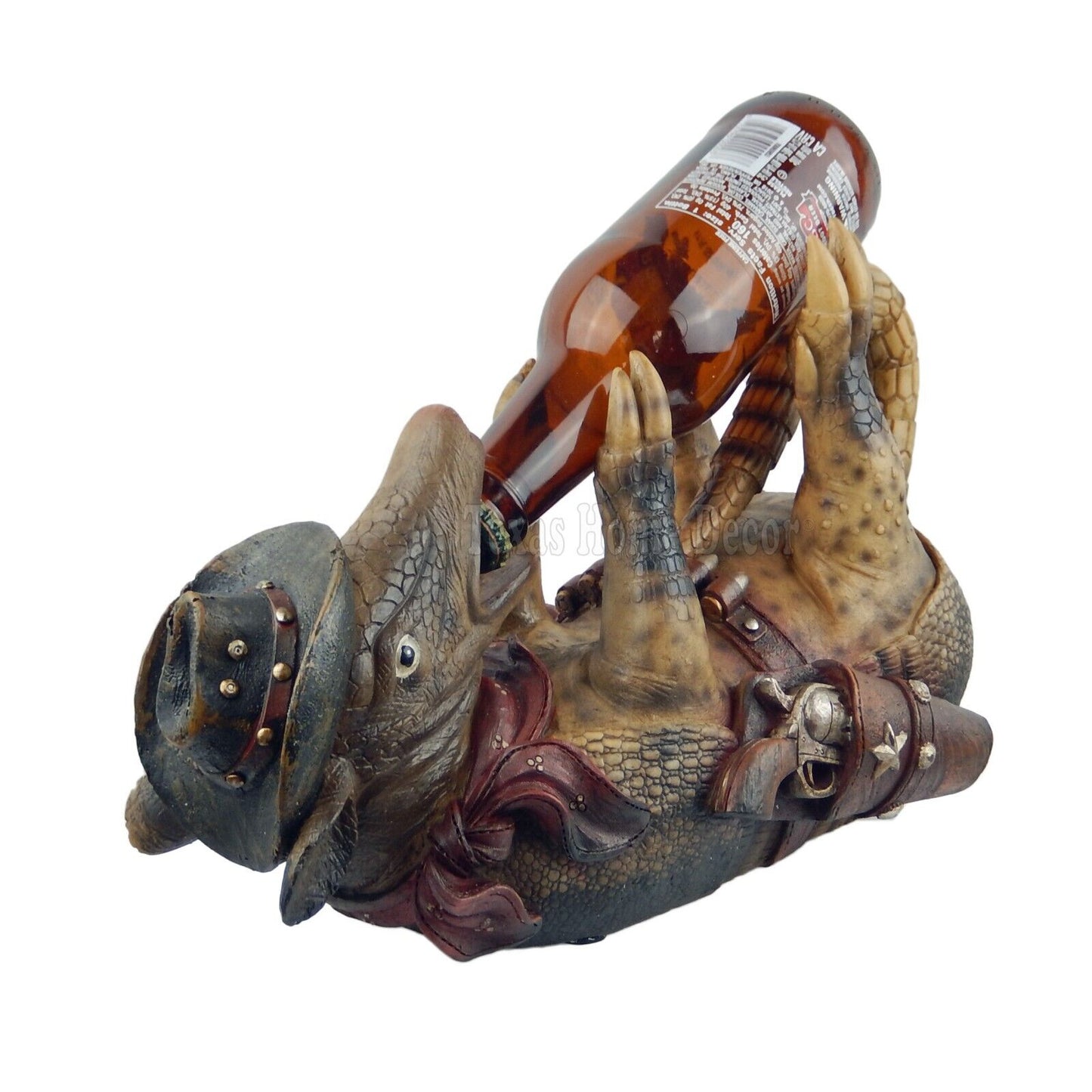 Drunk Cowboy Armadillo Sheriff Beer Wine Bottle Holder Rustic Western Decor 12"