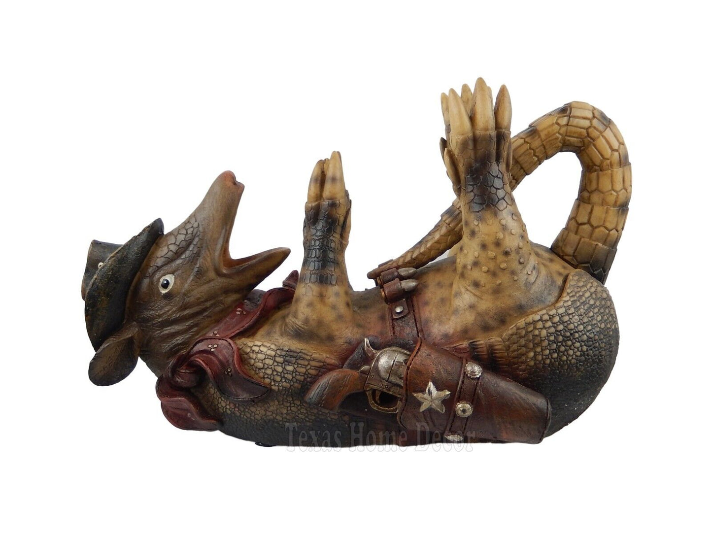 Drunk Cowboy Armadillo Sheriff Beer Wine Bottle Holder Rustic Western Decor 12"