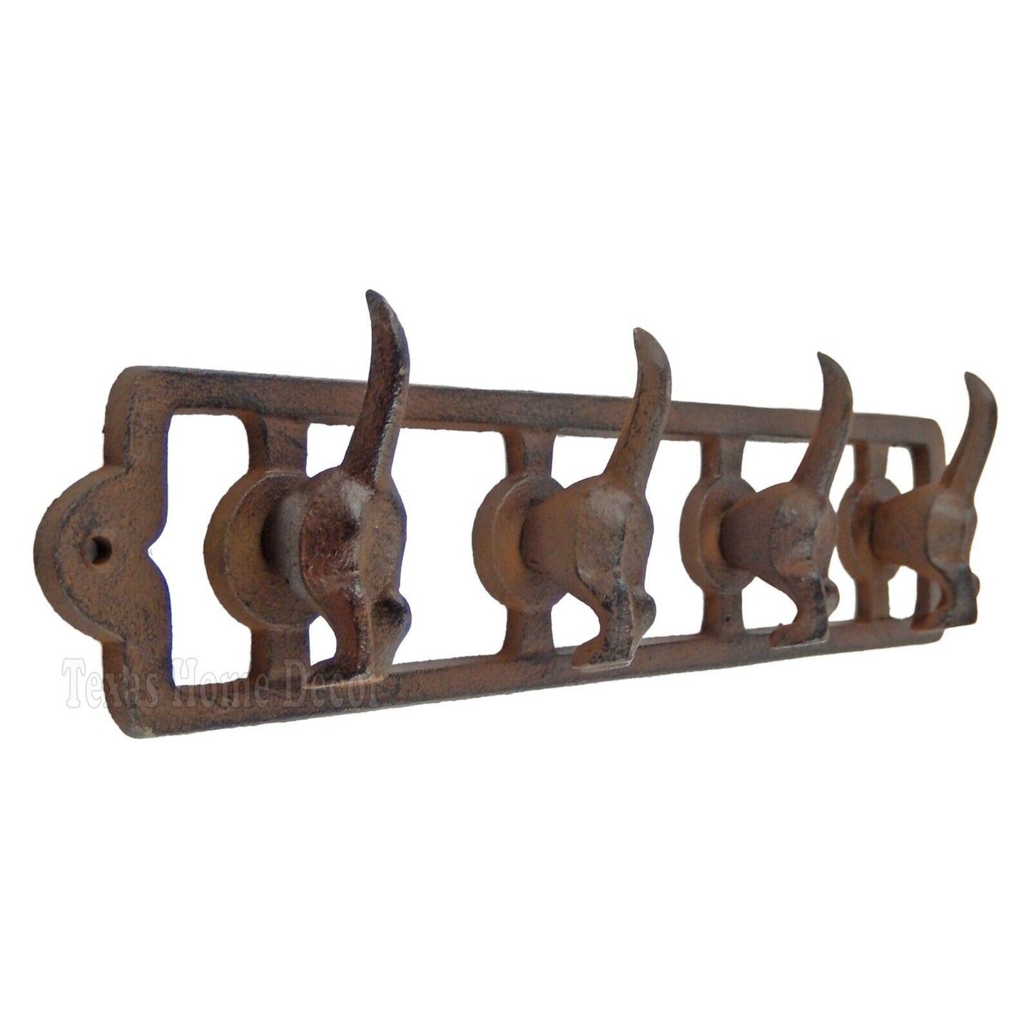 Dog Tail Coat Rack Cast Iron Wall Mounted Leash Hanger Towel Key Hook Rustic