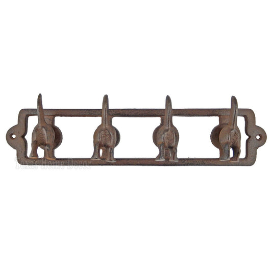 Dog Tail Coat Rack Cast Iron Wall Mounted Leash Hanger Towel Key Hook Rustic