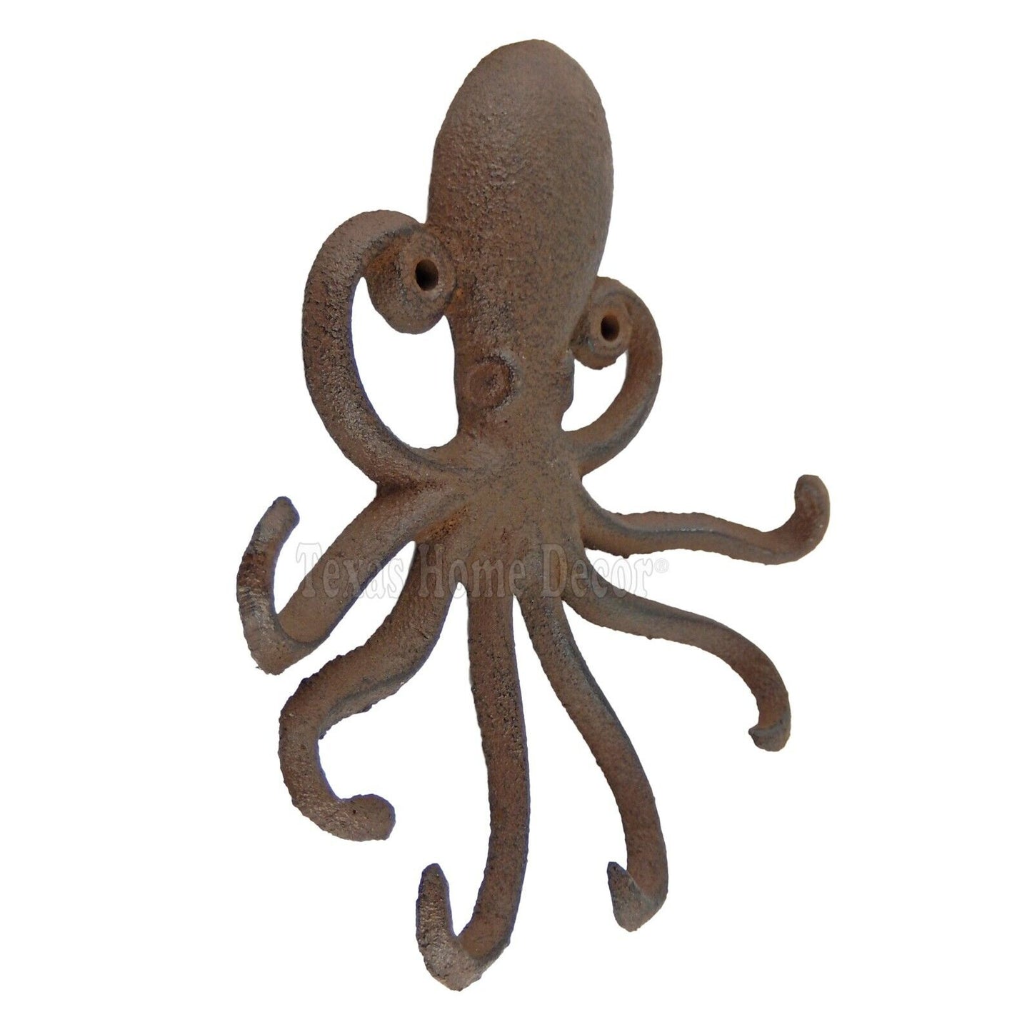 Octopus Tentacle Wall Hook Key Rack Coat Towel Hanger Cast Iron Nautical Beach