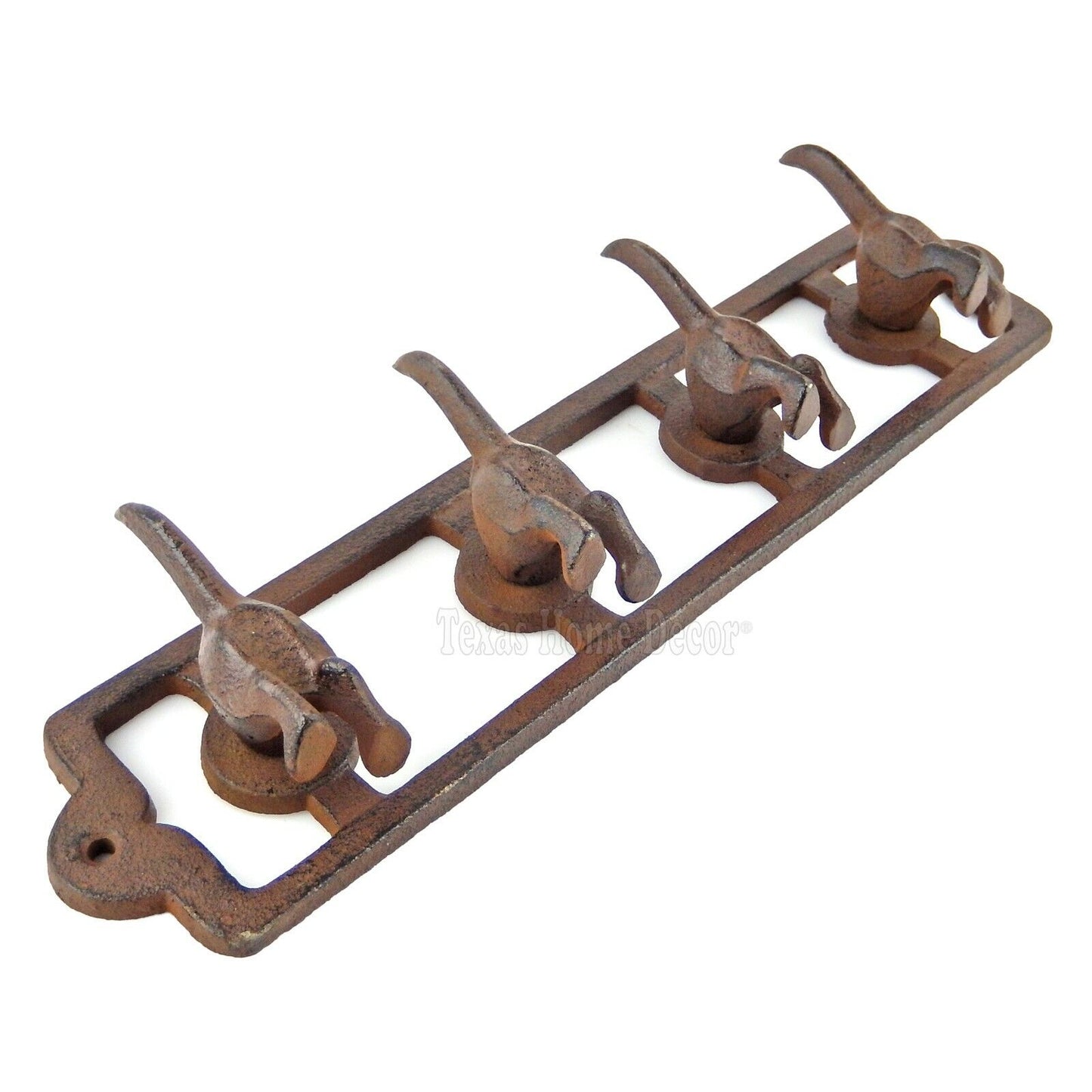 Dog Tail Coat Rack Cast Iron Wall Mounted Leash Hanger Towel Key Hook Rustic