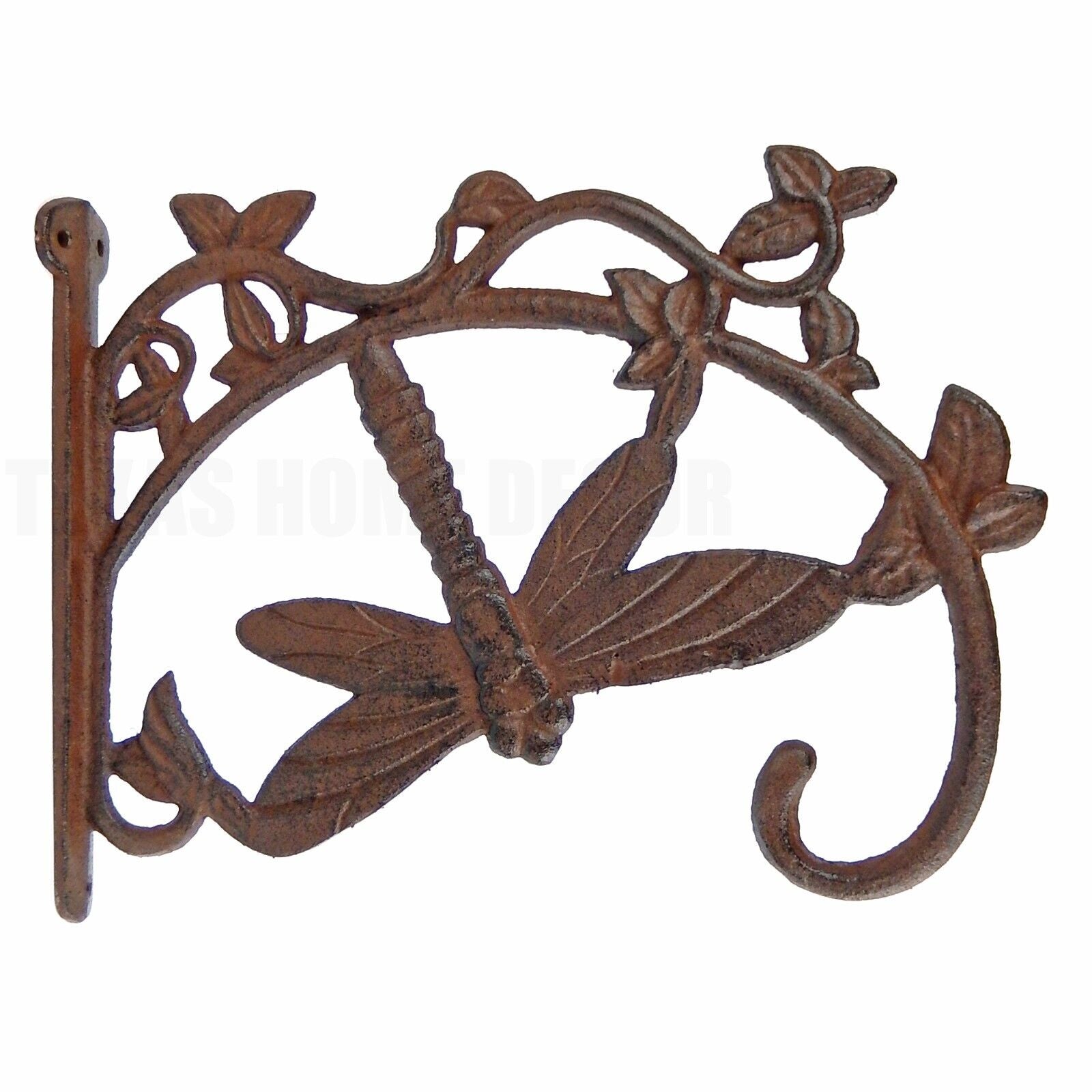 cast iron plant hanger Cast Iron Dragonfly Wall Bracket Plant Hanger Basket Hook Vines Rustic – Texas Home Decor