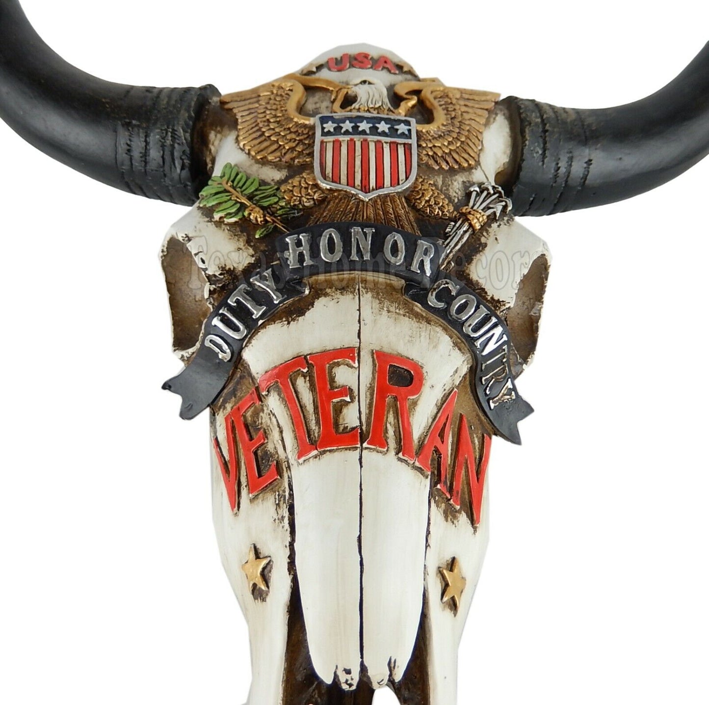 Military Veteran Gift Steer Head Longhorn USA American Eagle Wall Decor Western