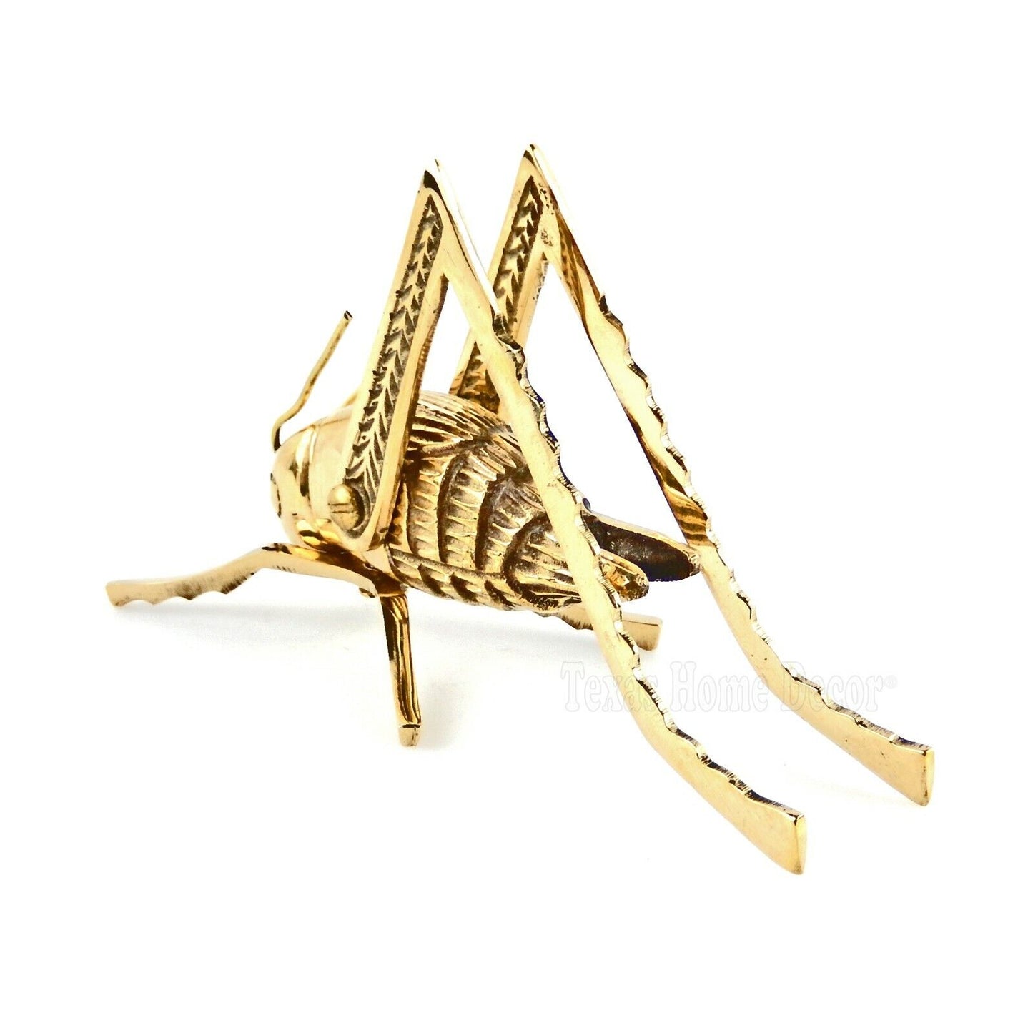 Hearth Cricket Fireplace Figurine Good Luck Health Solid Brass Insect Gold Color