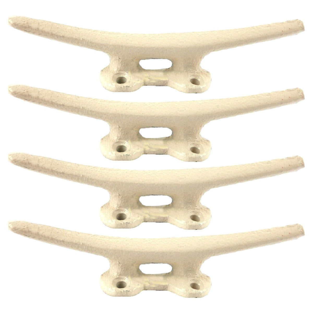 4 Cast Iron Boat Cleat Hook Handle Coat Towel Hanger Nautical Beach Decor Cream