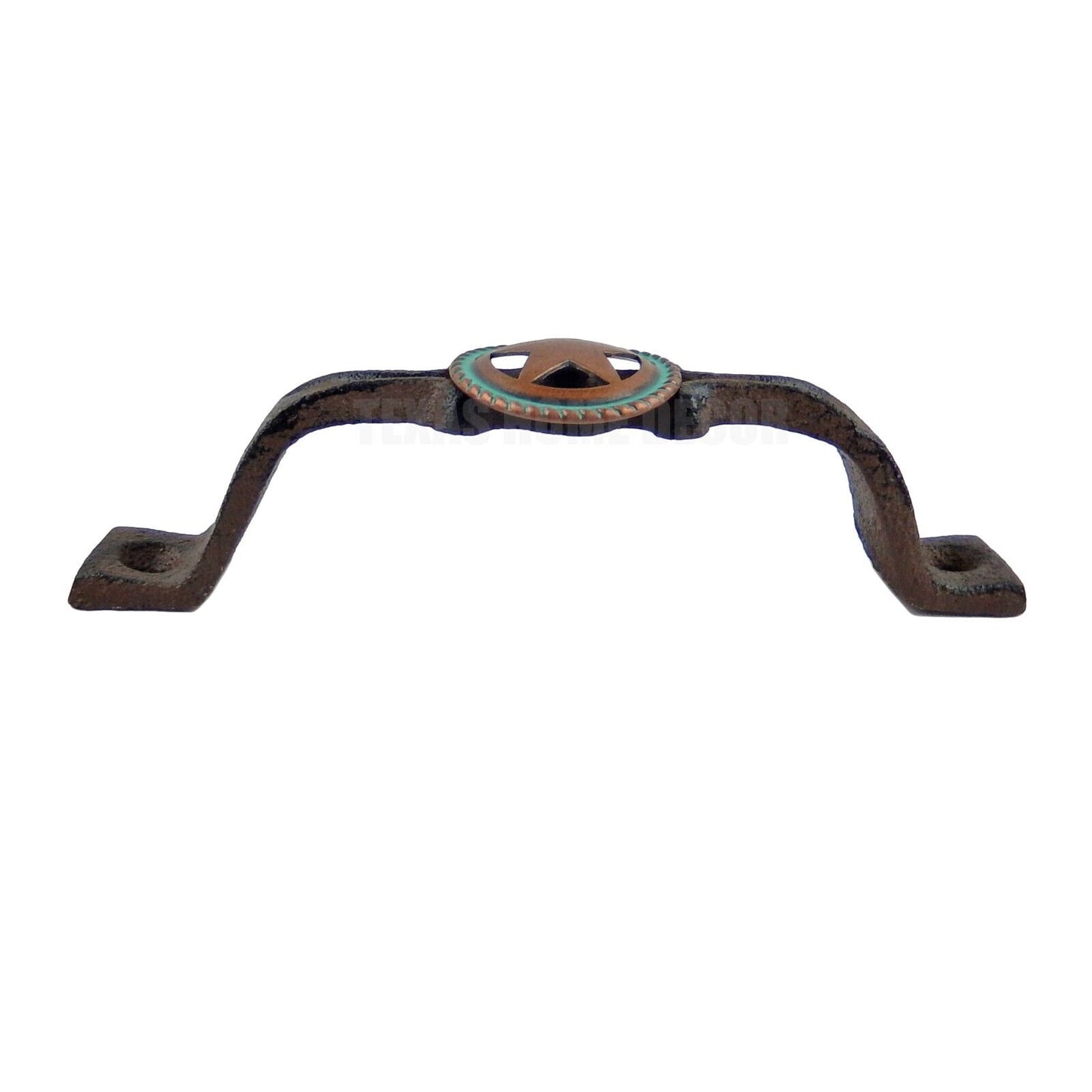 Rustic Turquoise Copper Star Concho Door Handle Cast Iron Drawer Pull 6 inch