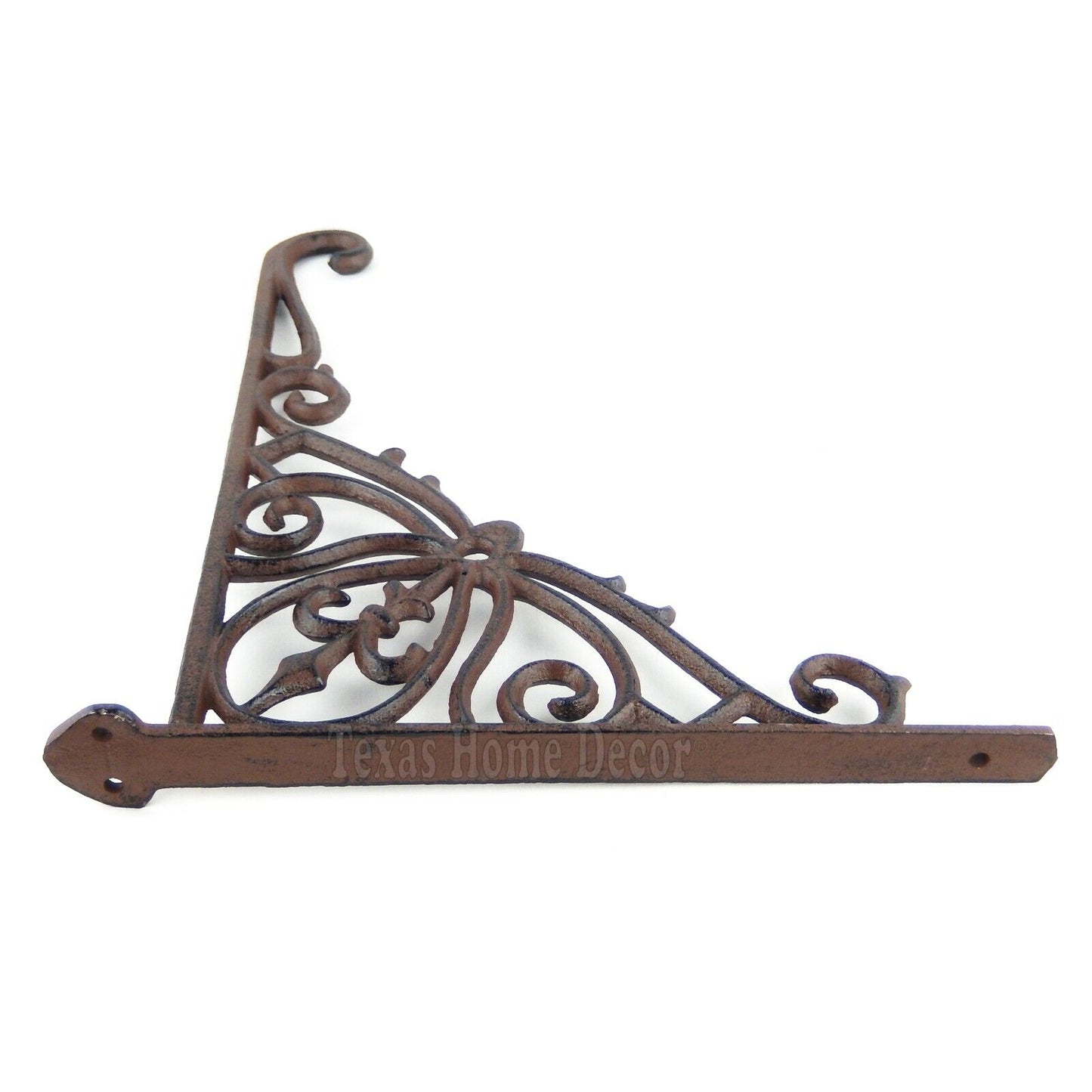 Large Fleur De Lis Plant Hanger Hook Wall Bracket Basket Holder Ornate Scrolls