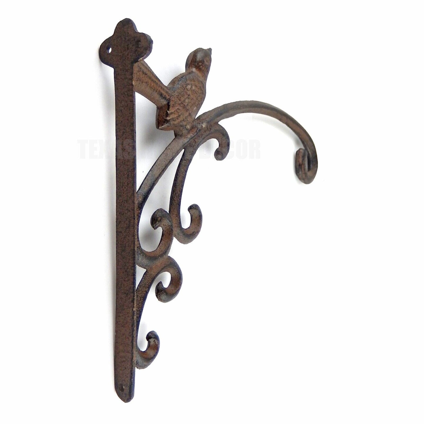 Large Bird Plant Hanger Scrolls Hook Flower Basket Holder Antique Style 12 inch