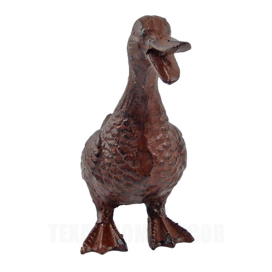 Cast Iron Duck Figurine Statue Garden Pond Yard Decor Heavy Duty Rustic Brown
