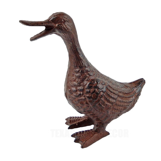 Cast Iron Duck Figurine Statue Garden Pond Yard Decor Heavy Duty Rustic Brown