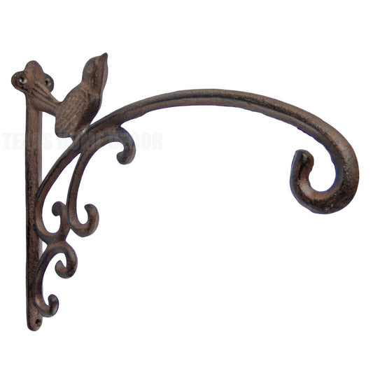 Large Bird Plant Hanger Scrolls Hook Flower Basket Holder Antique Style 12 inch