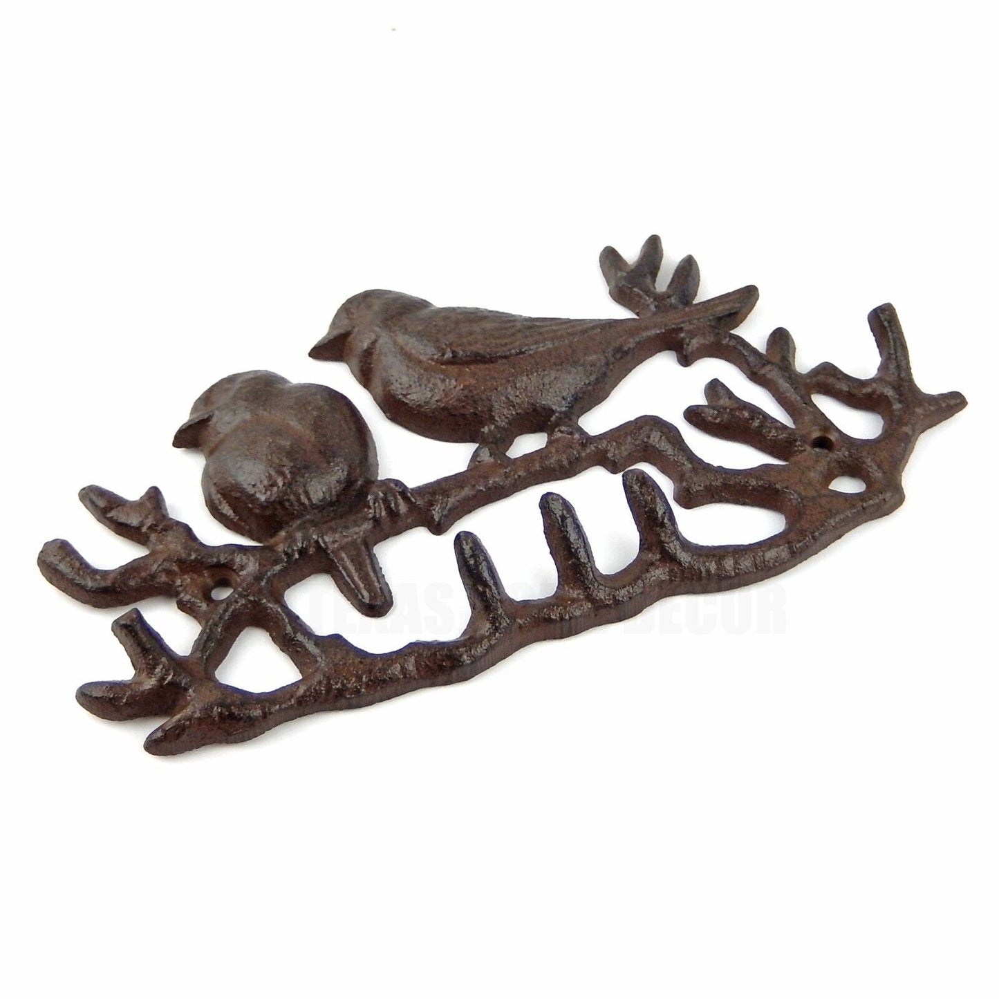 Cast Iron Birds On Branch Wall Hook Rack Key Hanger Antique Style