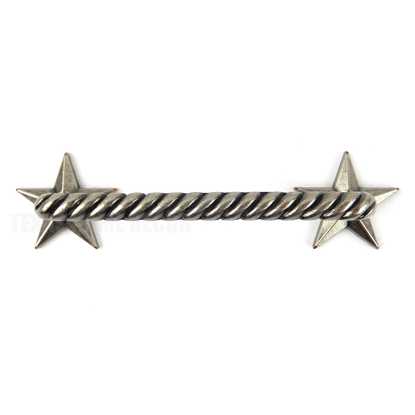 Star Rope Cabinet Drawer Pull Door Handle Antique Oxidized Silver Finish +Screws