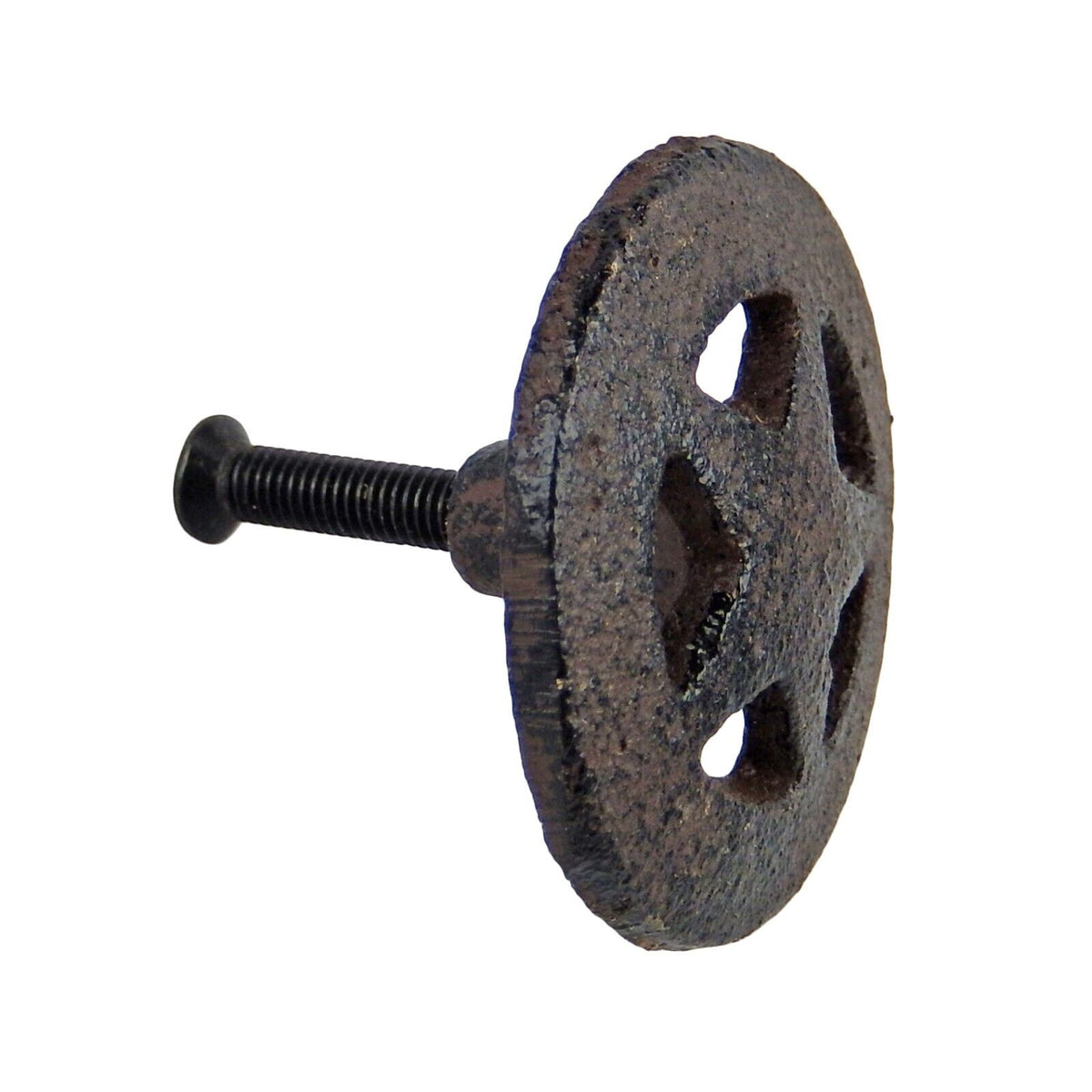 Rustic Cast Iron Star Door Drawer Knob Pull Handle Antique Style 1 3/4 inch