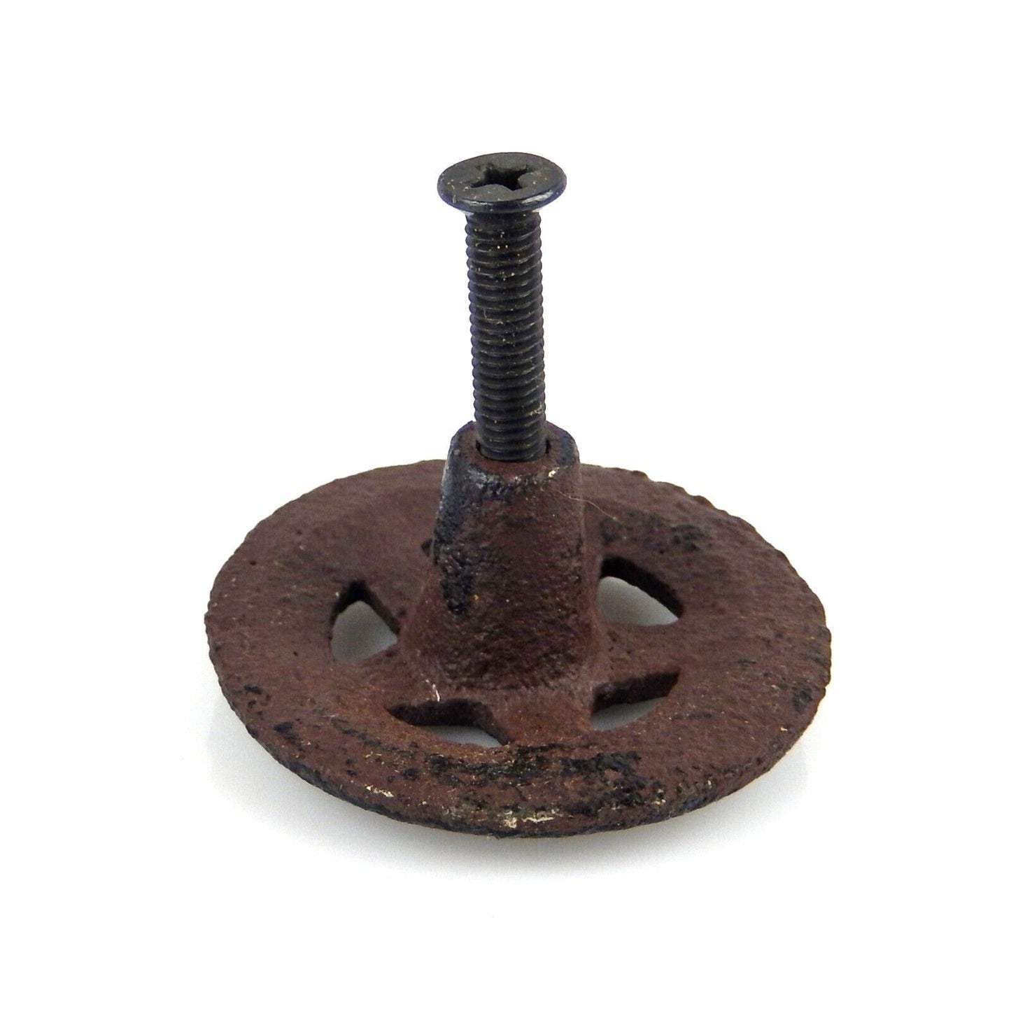 Rustic Cast Iron Star Door Drawer Knob Pull Handle Antique Style 1 3/4 inch
