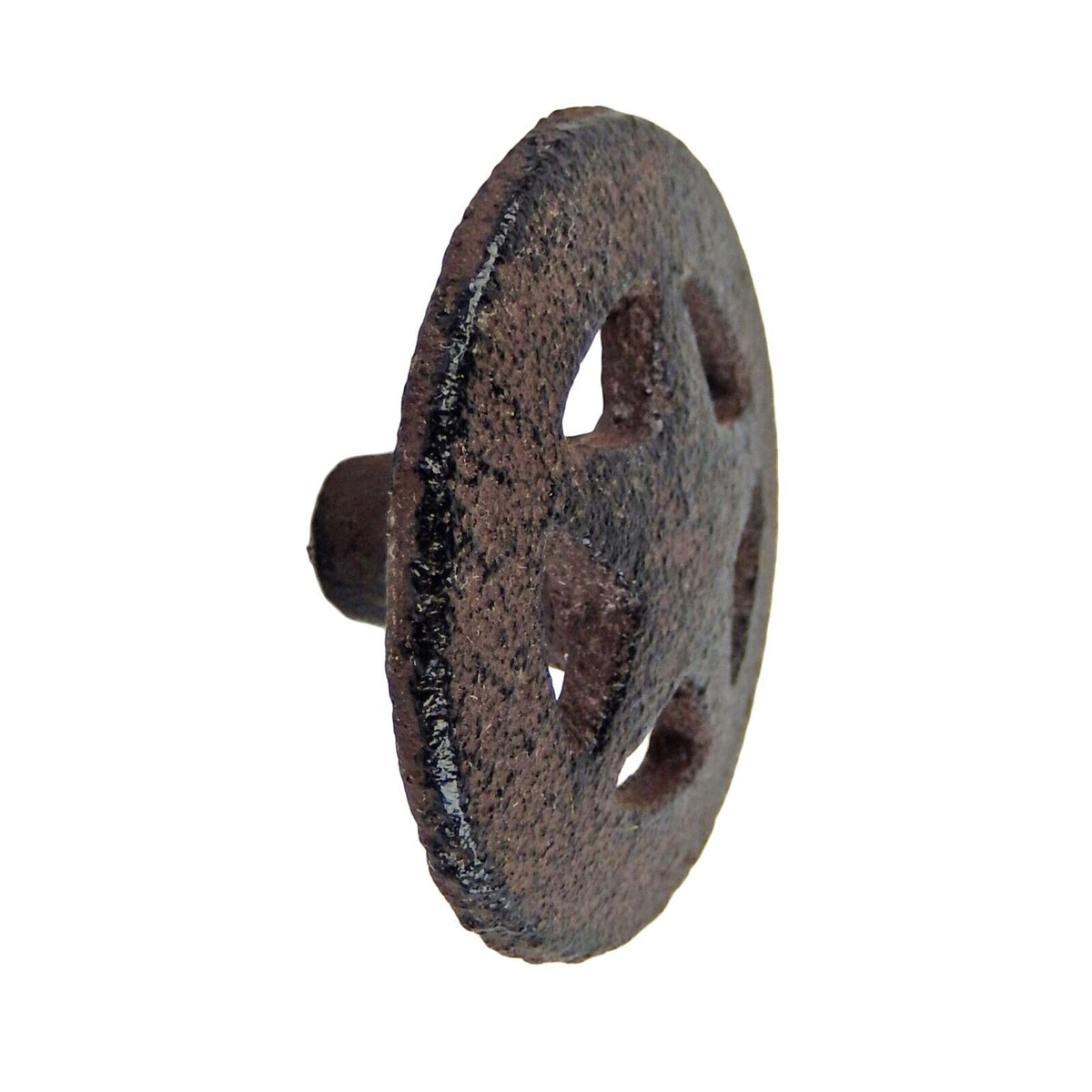 Rustic Cast Iron Star Door Drawer Knob Pull Handle Antique Style 1 3/4 inch