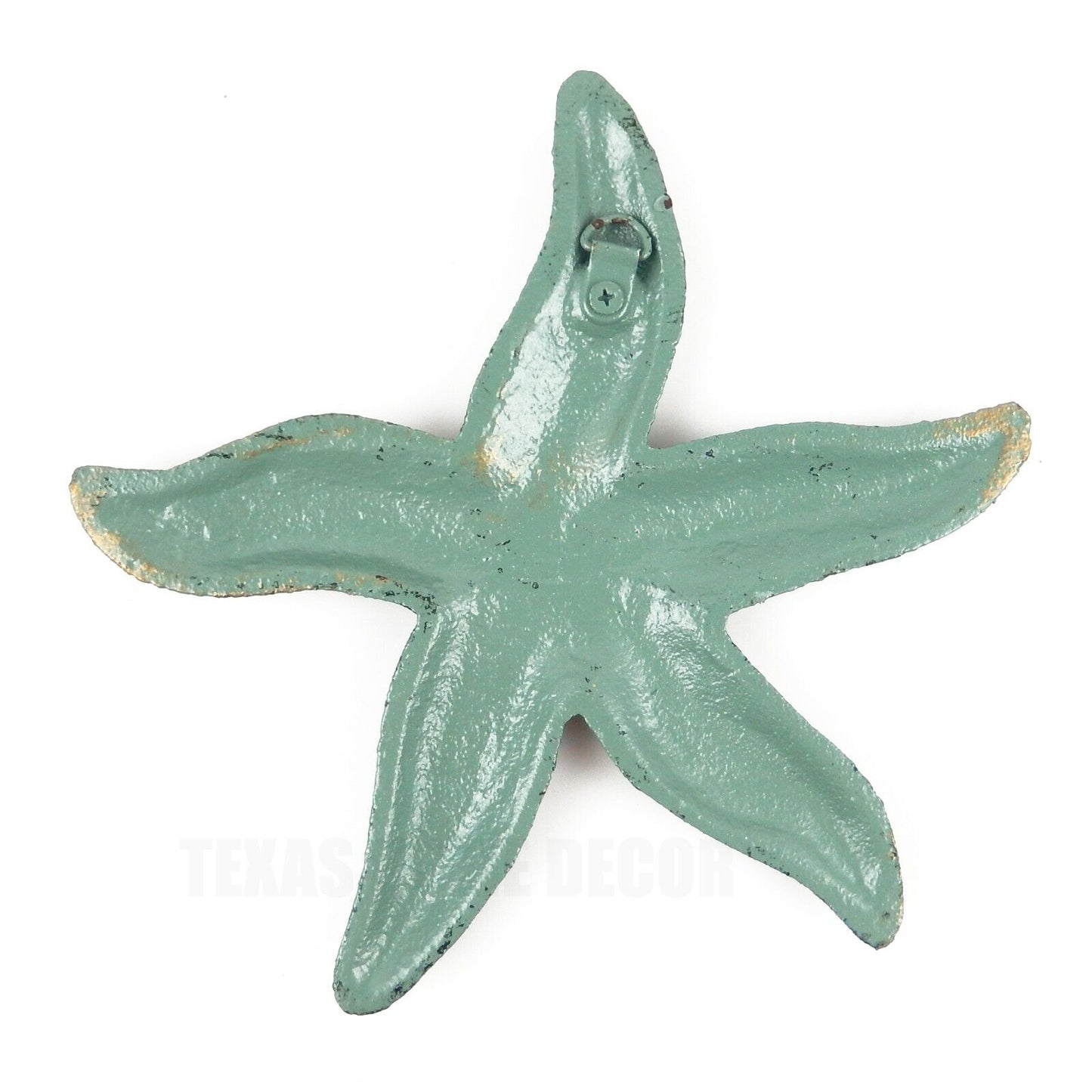 Cast Iron Starfish Nautical Wall Decor Verdigris Green Gold Finish 8 inch