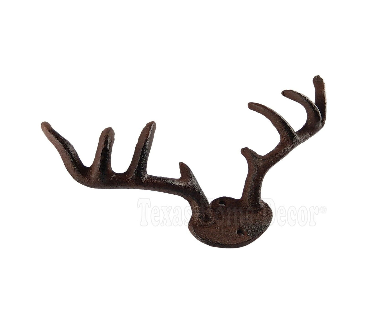 Deer Antler Key Rack Hanger Coat Hooks Hat Towel Cast Iron Wall Mount Cabin