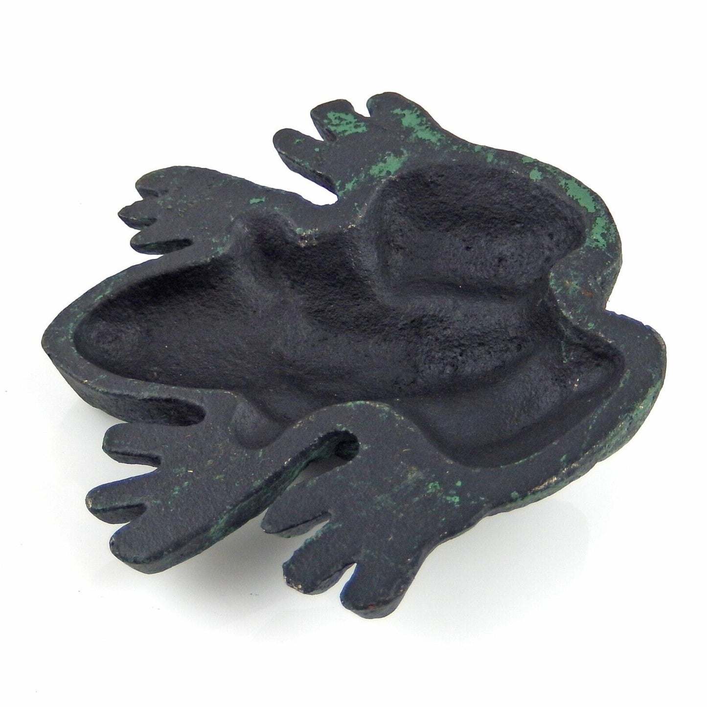 Cast Iron Green Frog Figurine Toad Statue Paperweight Garden Porch Pond Decor 4"