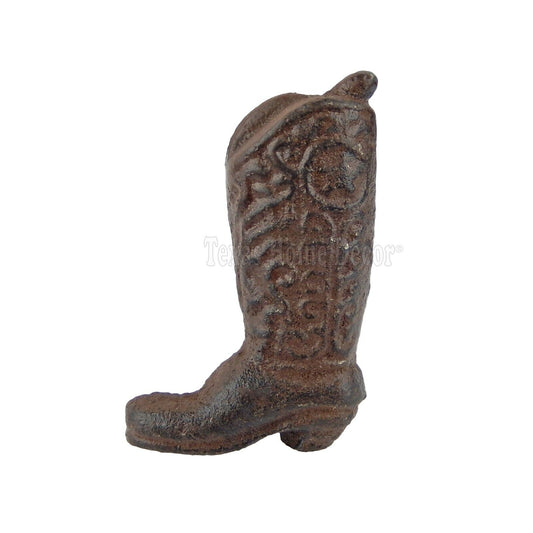 6 Boots Drawer Pull Cabinet Door Handle Knob Cast Iron Rustic Cut-to-Size Screws
