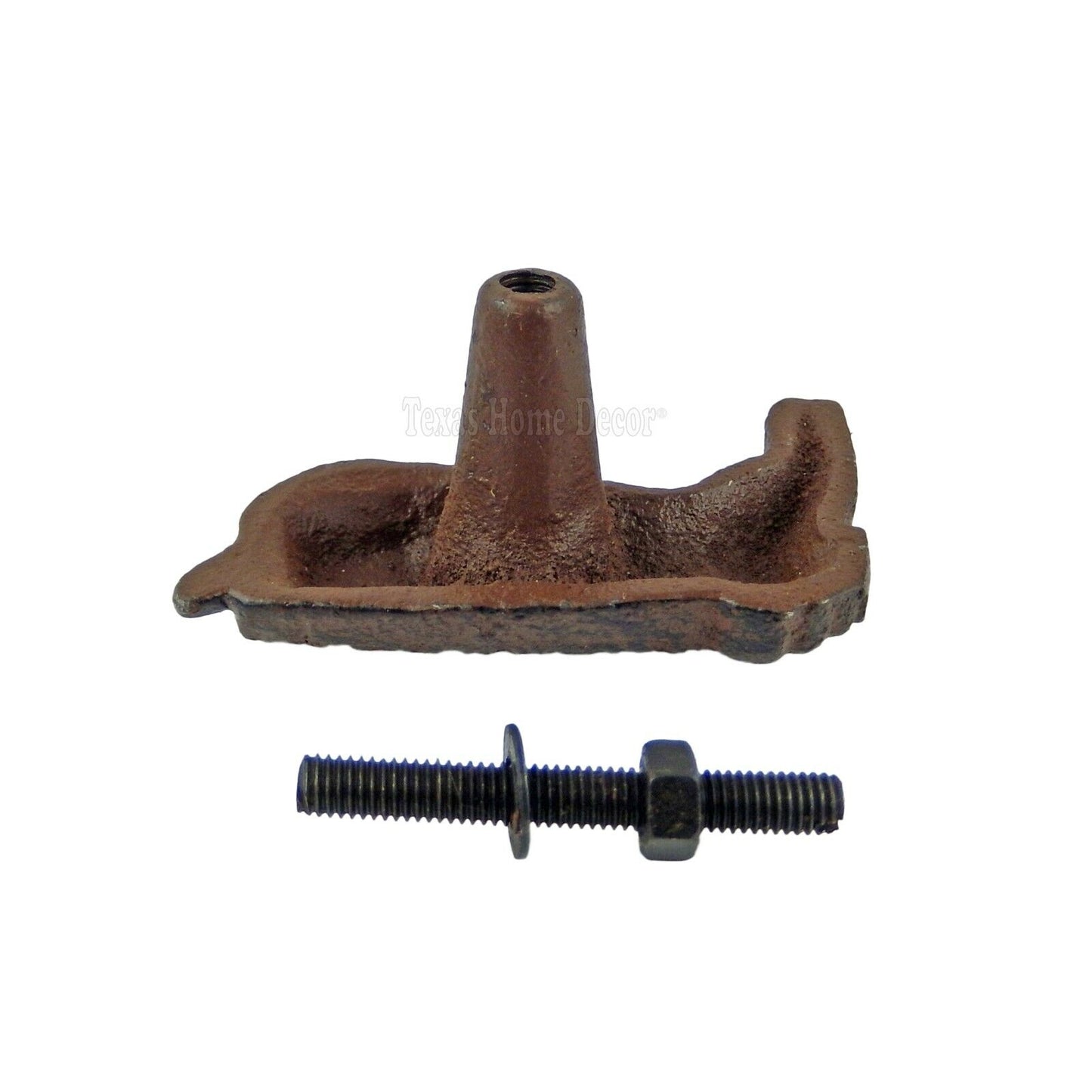 6 Boots Drawer Pull Cabinet Door Handle Knob Cast Iron Rustic Cut-to-Size Screws