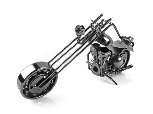 Metal Motorcycle Chopper Upcycled From Bolts Springs Ball Bearings Nuts M2