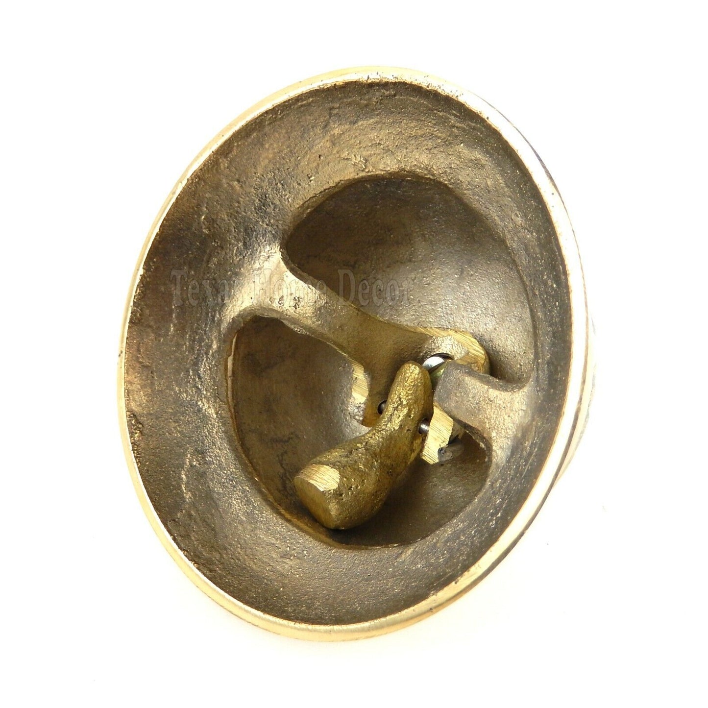 Victorian Desk Bell Solid Brass Floral Ornate Accents Gold Tone Retail Store