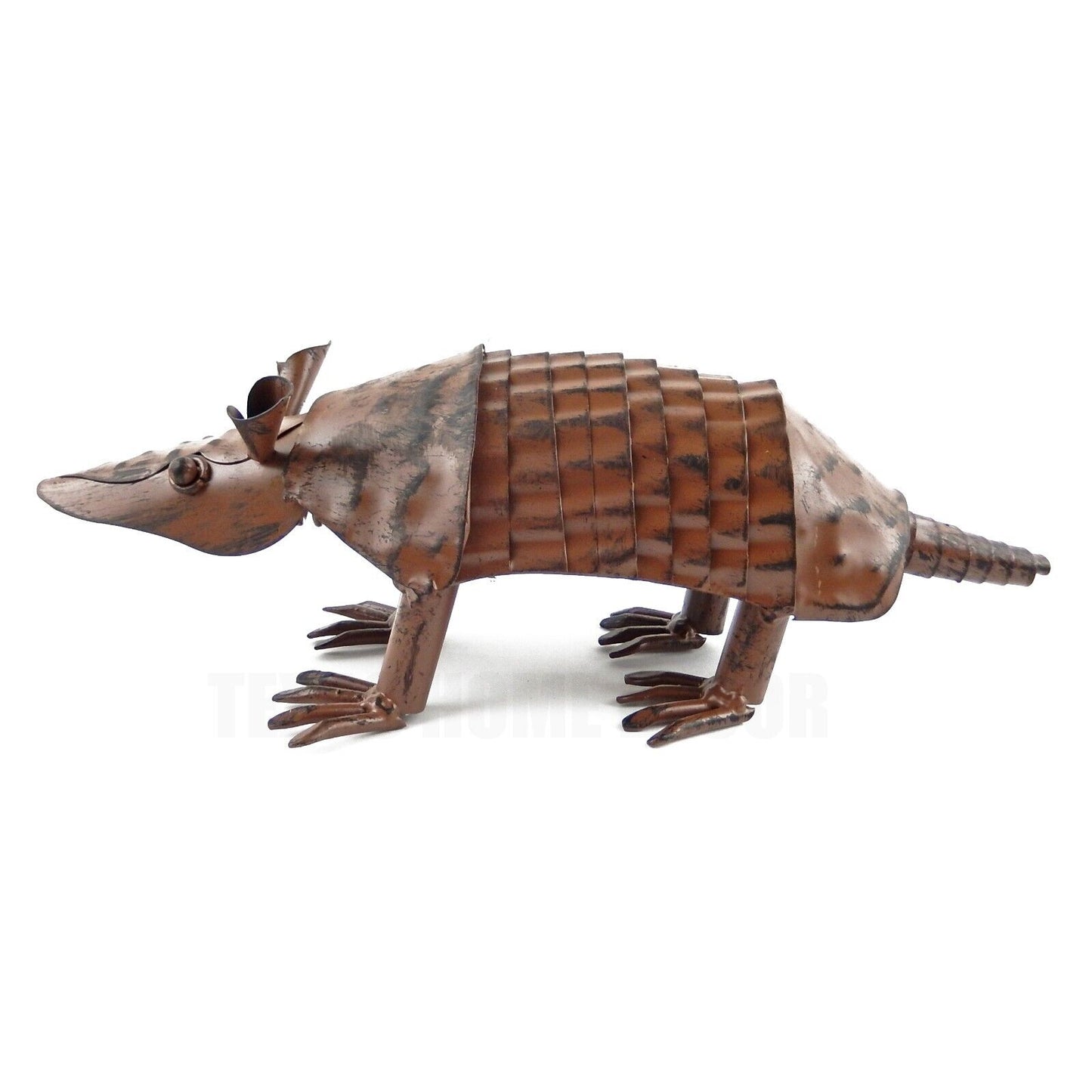 Small Metal Texas Armadillo Figurine Yard Art Sculpture Table Decor 10.5 inch