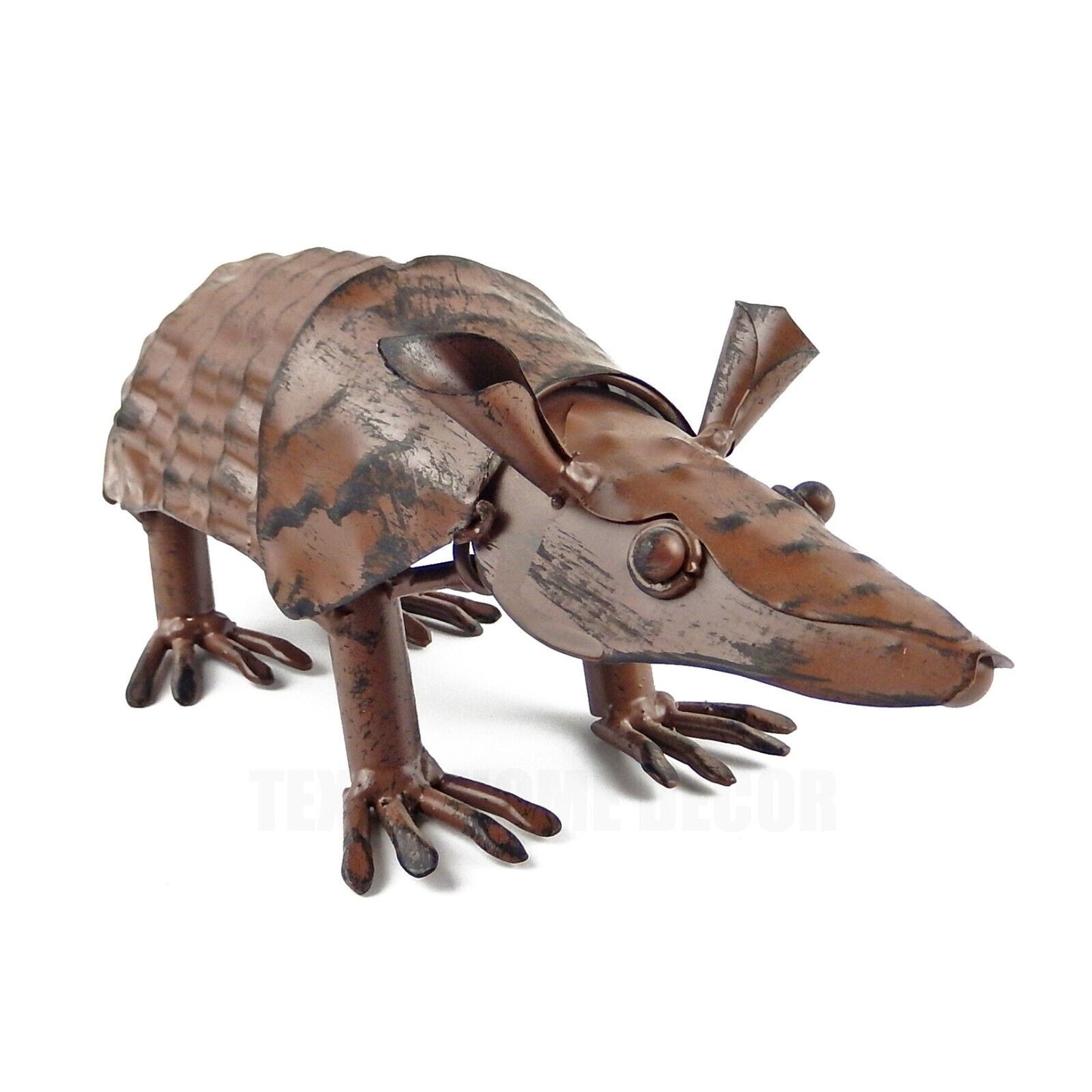 Small Metal Texas Armadillo Figurine Yard Art Sculpture Table Decor 10.5 inch
