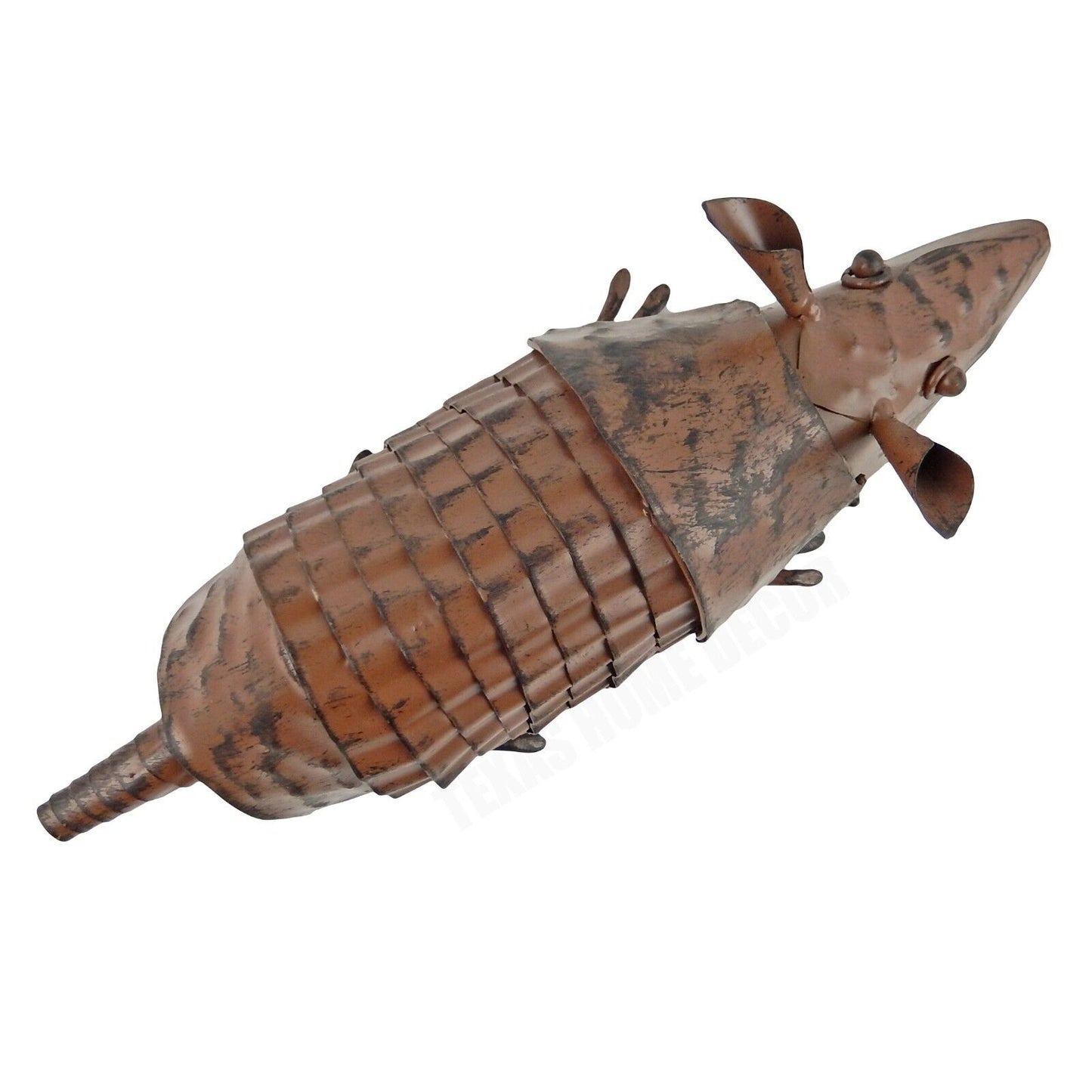 Small Metal Texas Armadillo Figurine Yard Art Sculpture Table Decor 10.5 inch