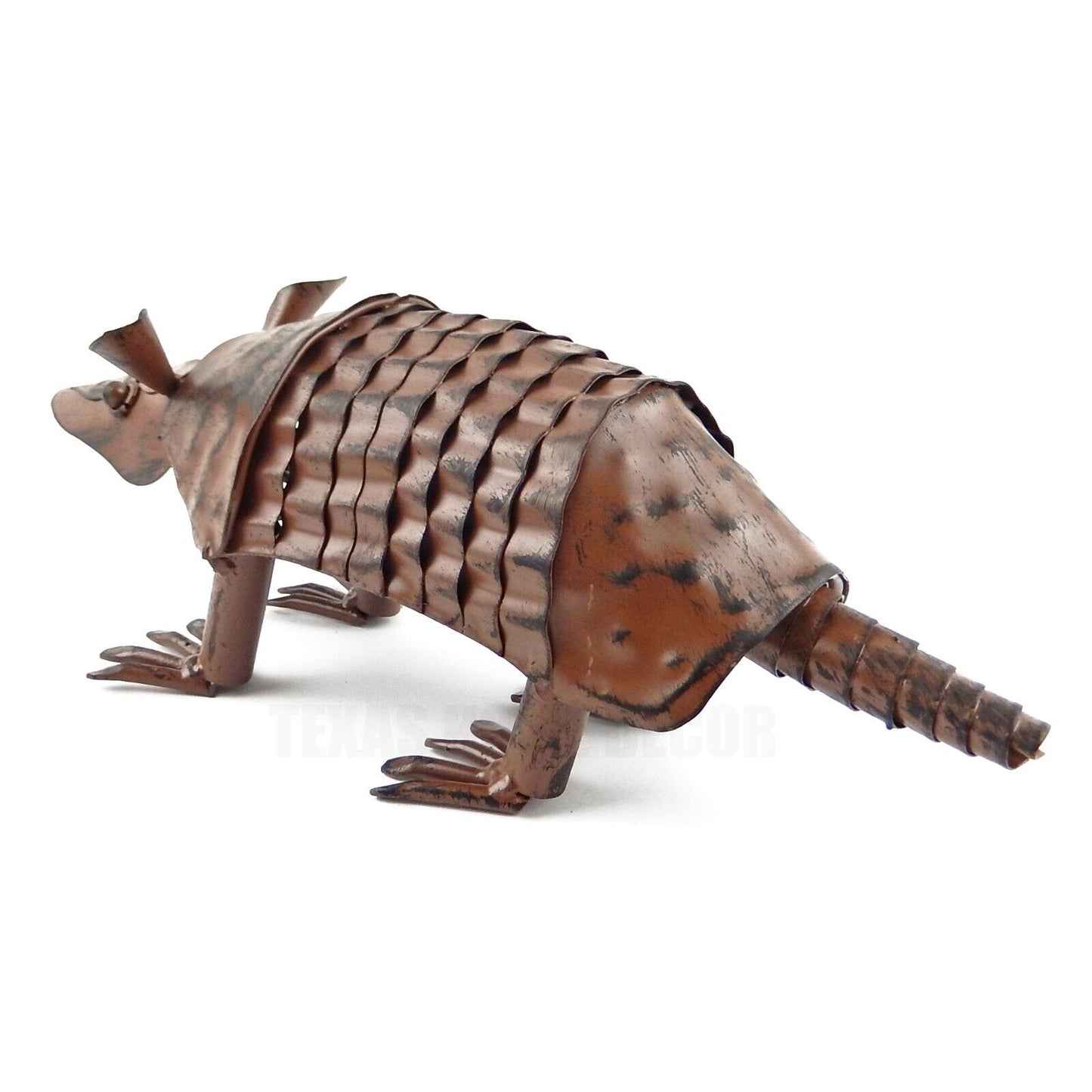 Small Metal Texas Armadillo Figurine Yard Art Sculpture Table Decor 10.5 inch